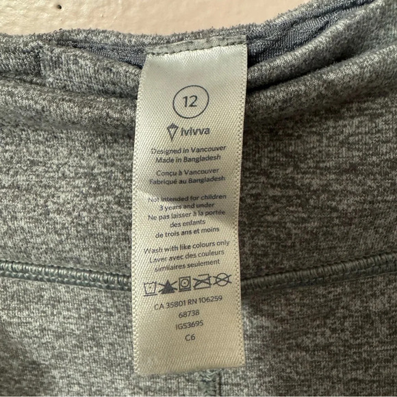 Ivivva by Lululemon Grey Leggings  Girls Size 12 - Picture 4 of 8
